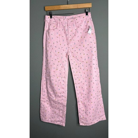 Old Navy Big Girls 16 Pink Floral High Rise Jeans NWT - Picture 2 of 7
